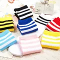 Knee High Socks for Children Girls Boys Football Stripes Socks Cotton Athletic Sports White Socks