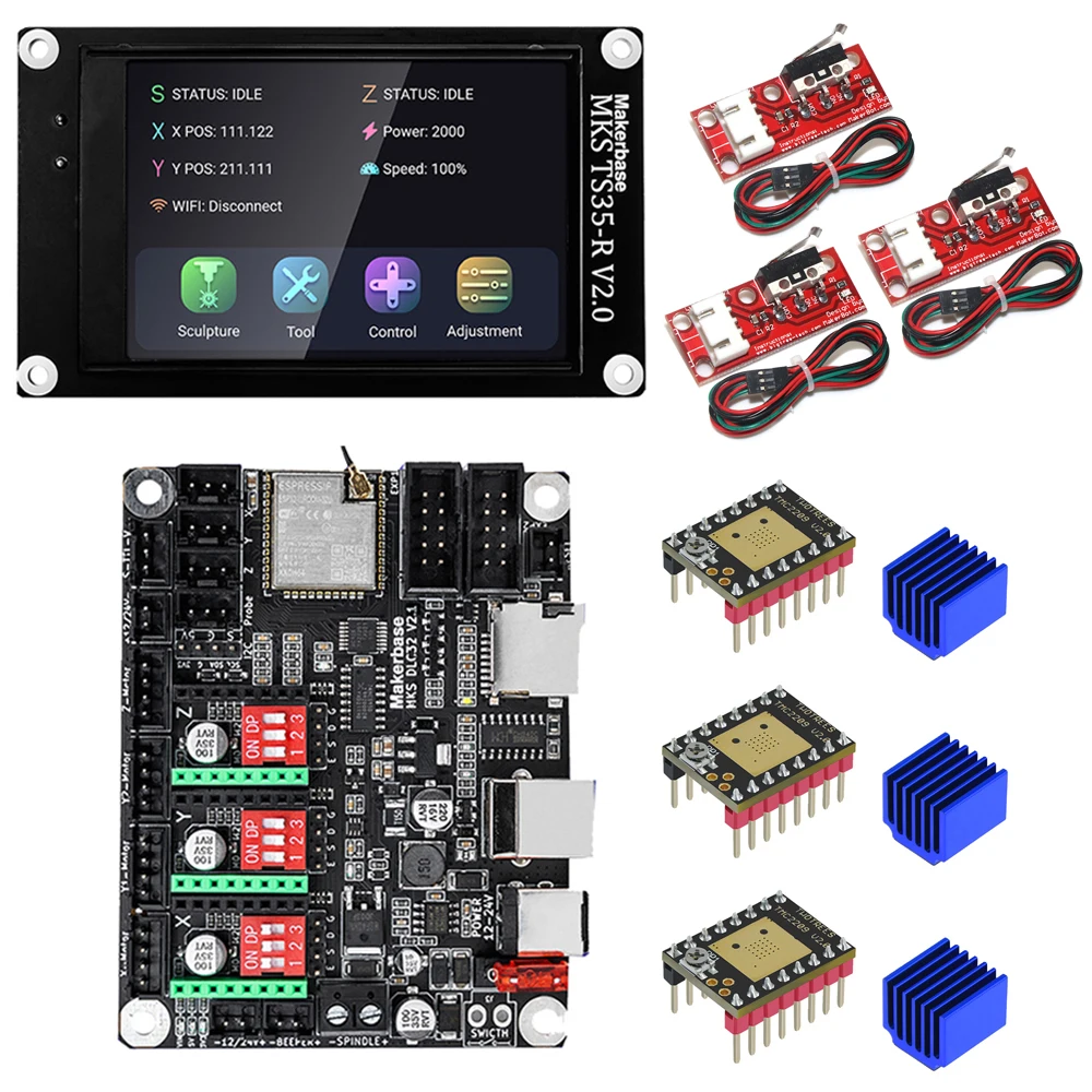 Makerbase MKS DLC32 V2.1 32bits Motherboard Offline Controller WIFI TFT Touchscreen TS24/TS35-R Für Laser Gravur Maschine Image