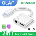 Olaf 2 in 1 Audio Adapter For iPhone 14 Pro Max Aux Jack Headphone Lighting 3.5 mm To Headphone Jack