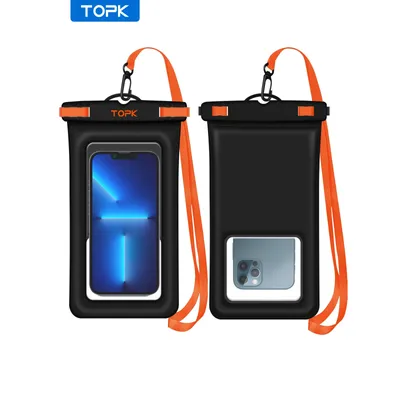 TOPK Waterproof Phone Pouch Case,iPX8 Waterproof Phone Case for SwimmingUniversal Dry Bag Underwater for iPhone Samsung,Up to 7”