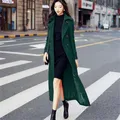 Autumn Winter Woolen Coat For Women New Solid Color Plus Cotton Thick Double-breasted Fashion