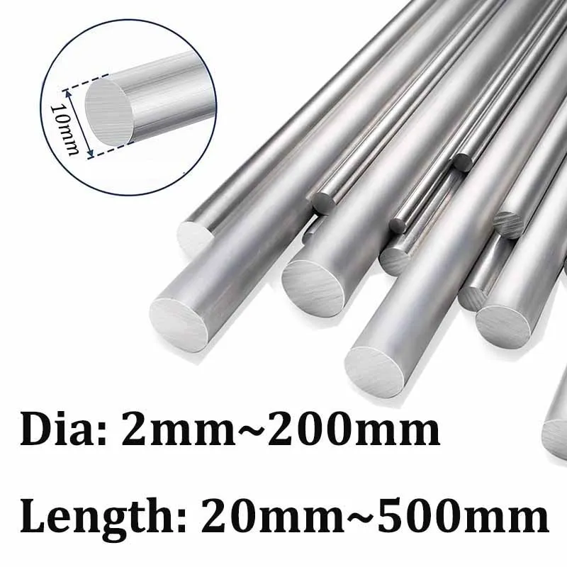 10 Stück ~ 1 Stück 6061 Aluminiumstange, Durchmesser 2–200 mm, Länge 20–500 mm, Aluminium-Rundstange, gute Galvanisierungseigenschaften Image