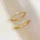 Neue Gold Farbe Herz Zirkon Ringe Set Für Frauen Mädchen Einstellbare Minimalismus Luxus Twist Ring