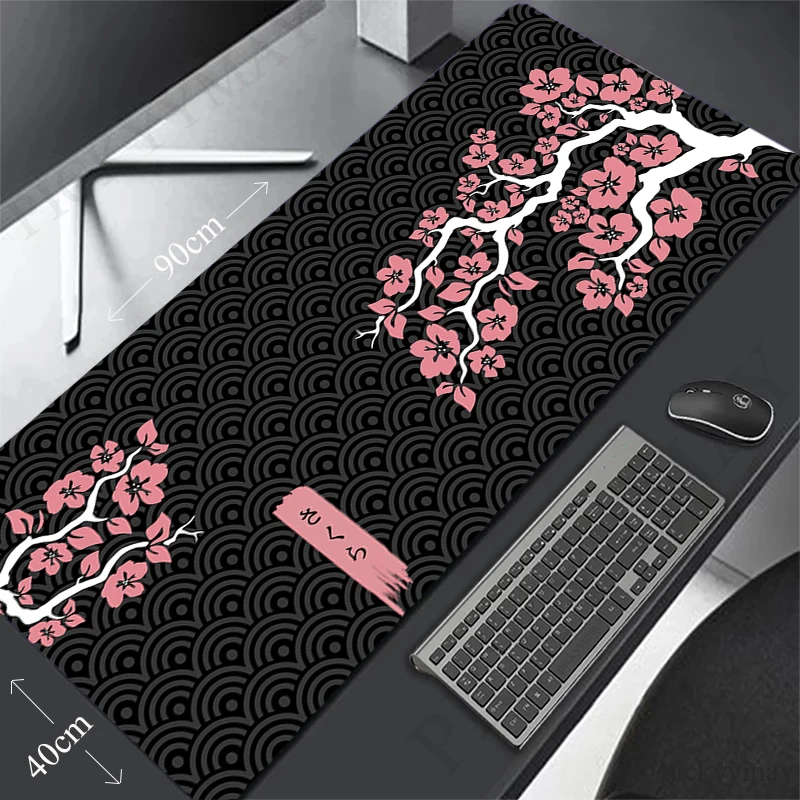 Mauspad Sakura große Gamer Mouse pad Tastatur matte xxxl Maus matte 31,4x11,8 in Gummi Schreibtisch Pad Design Schreibtisch matte Tisch Teppich Image
