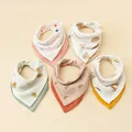 New Cotton Triangle Saliva Towel Baby Bibs Newborn Print Patchwork Bib Bandana Burp Cloth For Boys