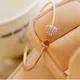 2024 New Fashion Adjustable Crystal Double Heart Bowknot Chain & Link Bracelets Women Jewelry Gift