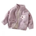 Spring Autumn Children Coat Boys Girls Clothing Warm Coral Fleece Baby Plus Fleece Top Child