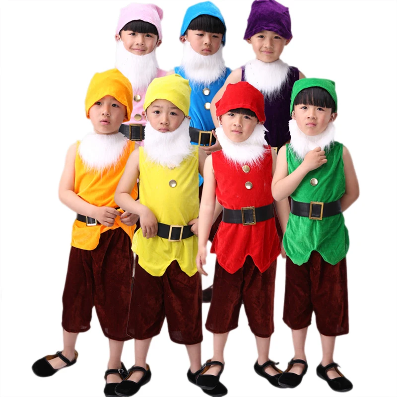 Sieben Zwerge Kostüm Für Kinder Weihnachten Kostüme Für Kinder Halloween Karneval Cosplay Kleidung Weihnachten Leistung Image
