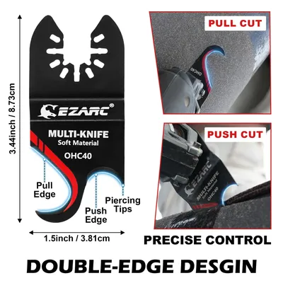 3PCS Oscillating Multi tool Hook Knife Blade, Multitool Saw Blades for Cutting Soft Materials Roofing Shingles, PVC Carpet