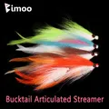 Bimoo 1PC Bucktail Articulated Streamer Fly Big Fish Spine Streamer Big Game Fish Sea Fishing Pike