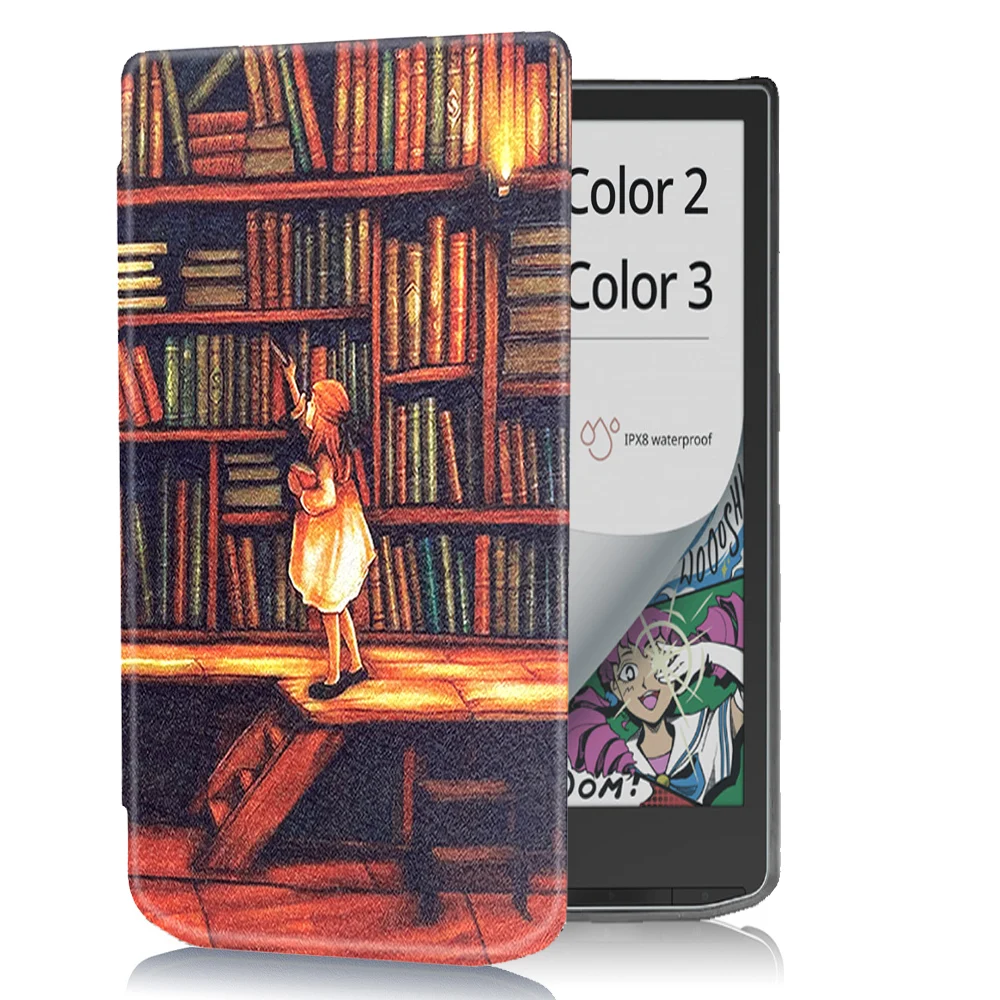 Smart Cover for PocketBook InkPad Color 3 and 2 Ebook Reader PB743 Flip Leather Case Magnetic Closured Protective Pouch Cases