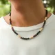 Vintage kleine Holz perlen kurze Choker Halsketten für Männer trend ige Perlenketten am Hals 2023