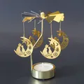 Silver Gold Candlesticks Rotating Romantic Rotation Spinning Carrousel Tea Light Candle Holder