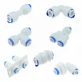 Reverse Osmosis Quick Coupling 1/4 3/8 Hose Connection Tee Y Connector 2 Way Equal Elbow Straight RO