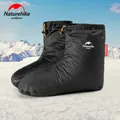 Naturehike outdoor men women white goose down shoes waterproof indoor winter warm foot cover down