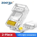 ZoeRax 50PCS Two-Piece Cat6 RJ45 Connectors Cat 6 2-Piece RJ 45 Ends UTP 8P8C Ethernet Connector