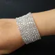 9-Row Spiral Rhinestone Bangles Silver Plated and Gold Color Bridal Wedding Crystal Bangle Bracelets