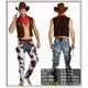 Mens Western Cowboy Party Costume for Kids Adult and Indians Fancy Dress Up Retro Costume Medium