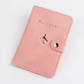 Pink Waterproof Passport Holder Covers Case Travel PU Leather Credit Card Wallet Cute Passport Book