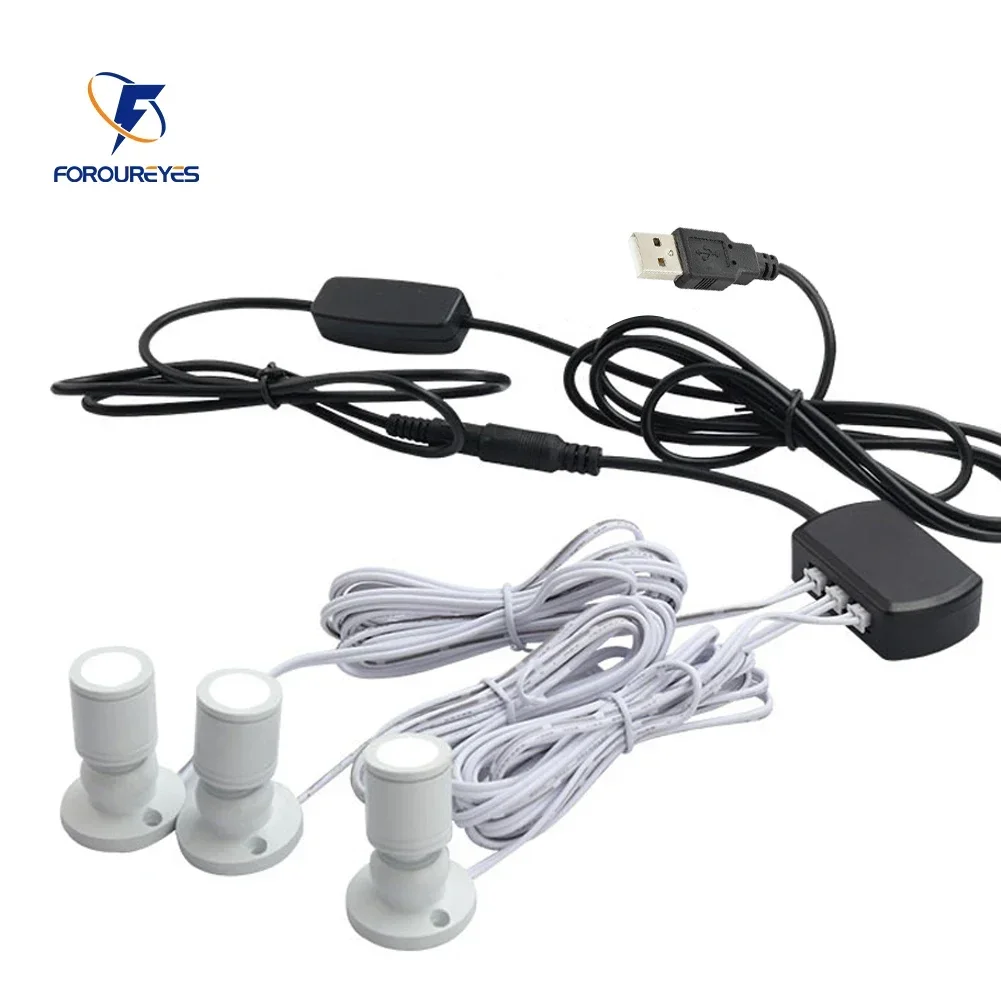 Dimmbares 1W LED-Schrank-Mini-Scheinwerfer, USB 5V Downlight für Modell-Display, Theke, Weinschrank, Garage, Kit, Ausstellungskoffer, Regal Image