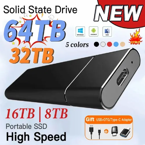 1TB tragbare externe Solid-State-Festplatte USB 3 1 externe SSD-Festplatte 2TB mobile Festplatte