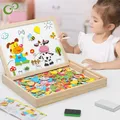 100 + Pcs Holz Multifunktions Kinder Tier Puzzle Schriftlich Magnetischen Tafel Lernen Bildung