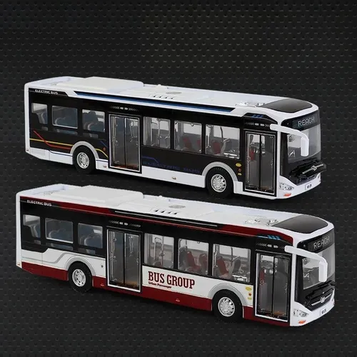 Spielzeug bus im antiken Maßstab neue Energie-Elektrobusse Flughafen-Sightseeing-Metall modell