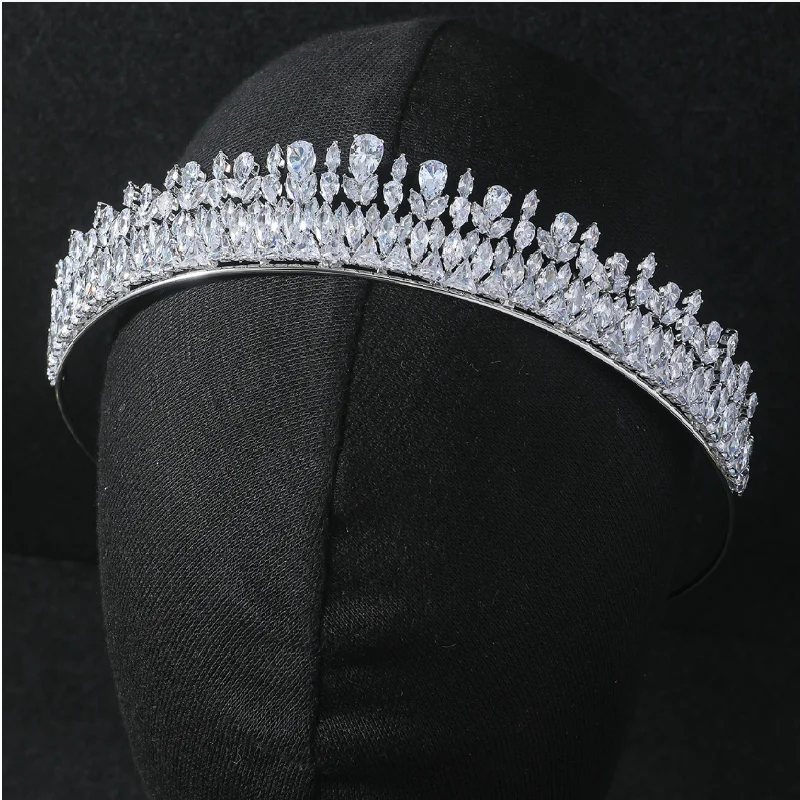 Luxus Hochzeit Kronen Tiaras Für Braut CZ Zirkonia Braut Kronen Stirnband Frauen Mädchen Geburtstag Party Diadem Prom Haar Schmuck Image