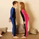 Jungen pyjama set blau schwarz top und hosen kind kleidung für jungen und mädchen kleidung rundhals