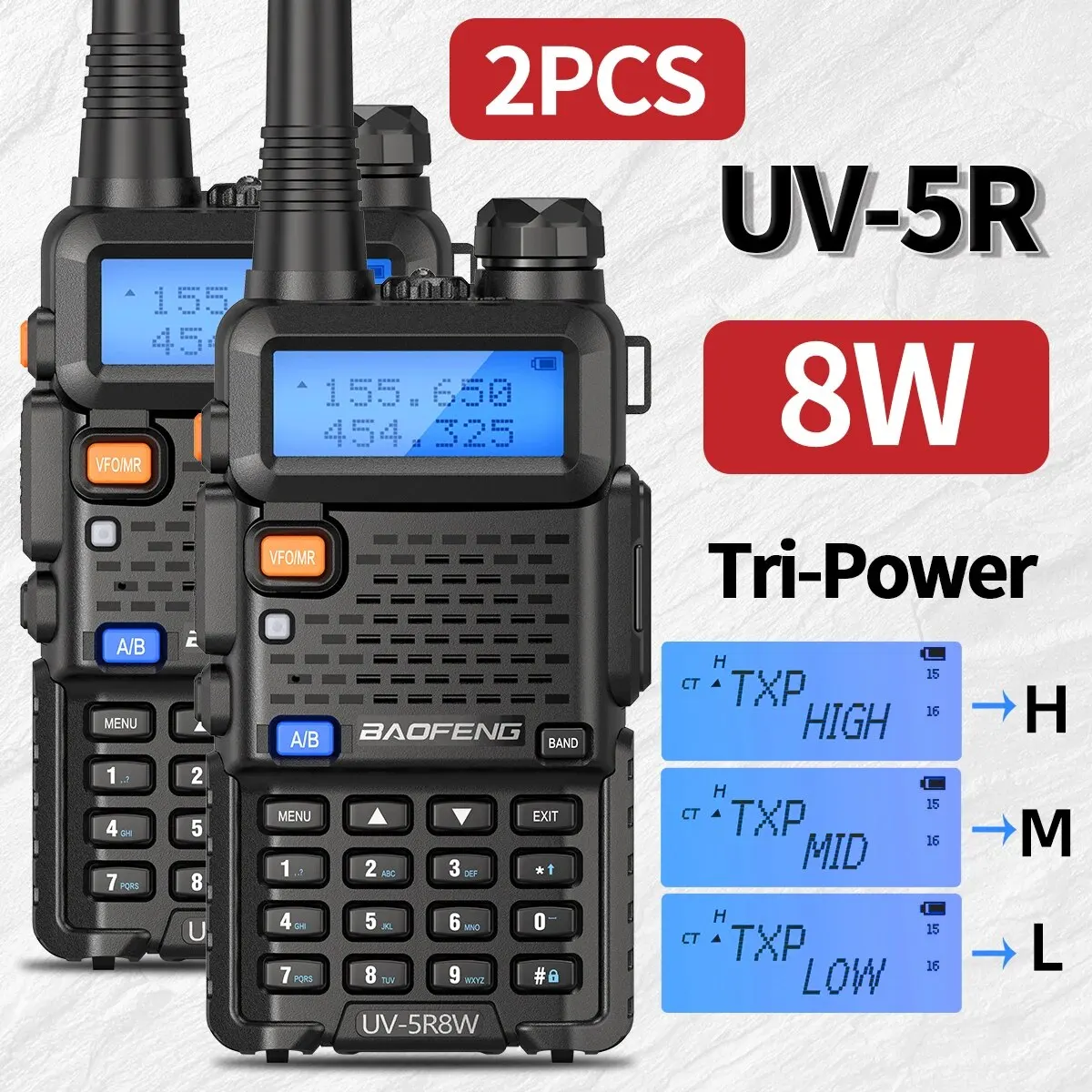 1/2PCS Baofeng UV 5R 5W 8W Walkie Talkie Tragbare Ham CB Radio Dual Band VHF UHF FM Transceiver Zwei Weg Radio UV82 S9 K5 Plus