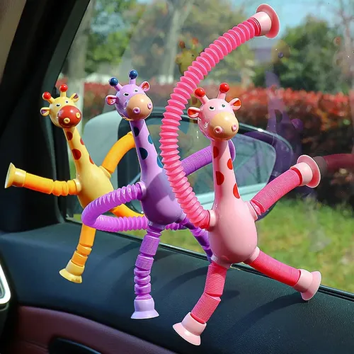 Kinder Saugnapf Spielzeug Giraffe Teleskop rohr Stress abbau Zappeln Spielzeug Stretch Anti-Stress