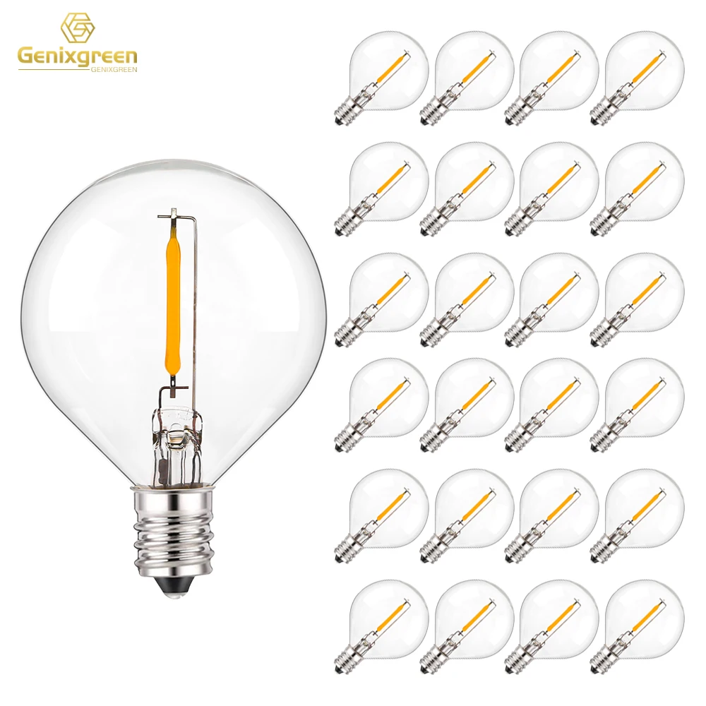 G40 LED-Lichterkette, Ersatzlampen, E12, 220 V, 110 V, Kugel-Glühbirne, warmweiß, 2200 K, 10 W, gleichwertig, für drinnen und draußen