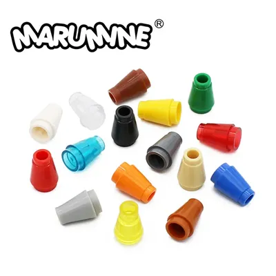 Marumine MOC Ziegel 1x1 ohne Top Nut Kegel 50PCS Kompatibel 4589 6188 59900 Bausteine Zubehör Montiert partikel Image