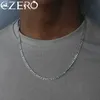 40-75 cm 925 Silber 4 mm Figaro Kette Halskette für Damen Herren Lange Halskette Hip Hop Schmuck