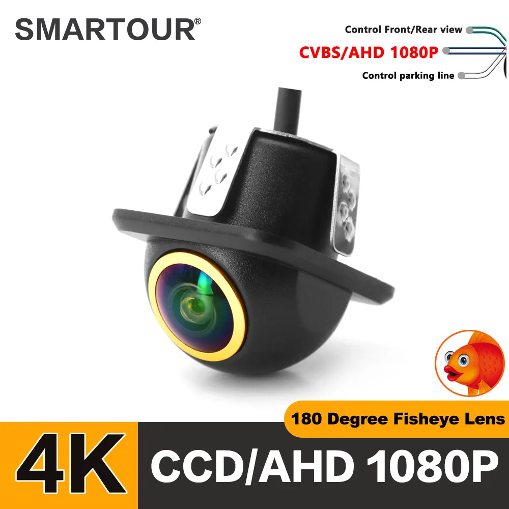 Smartour 4K AHD CVBS CCD Fisheye-Objektiv Rückfahrkamera AHD 1080p Nachtsicht Backup-Parkkamera Wasserdicht für Rückfahrmonitor Image