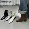 Herbst Frauen Stiefeletten Schuhe Mode Spitz Damen Kurze Boot Platz Niedrigen Ferse Casual Winter frauen Schuhe