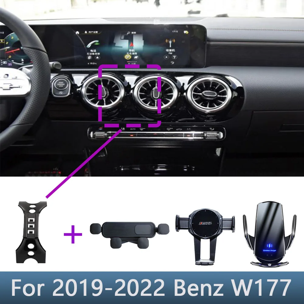 Für Mercedes Benz A-Klasse 2019 2020 2021 2022 A200 A180 W177 Auto Telefon Halter Spezielle Feste Halterung Basis Drahtlose lade Image