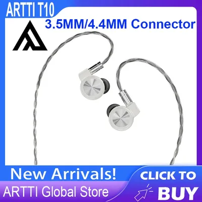 Artti t10 hifi iems in ohr verdrahteten Monitoren Kopfhörer 0,78mm 2-polig & 3,5mm/4,4mm Stecker 14,2mm planarer Treiber strukturierter Bass neu Image