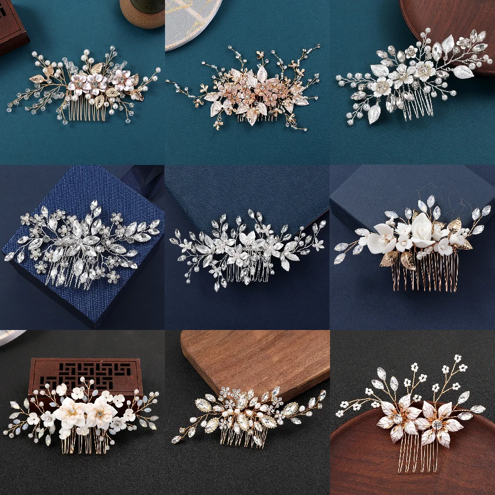 2026 Neuer Haarkamm Hochzeits-Haaraccessoires Damen Perlen-Blumen-Haarnadel Braut-Diademe Exquisiter Abschlussball-Haarschmuck Hochzeits-Bijoux Image
