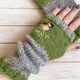 Bestickt Vogel Handschuhe frauen Baumwolle Finger Handschuhe Stricken Block Nähte Fäustlinge frauen