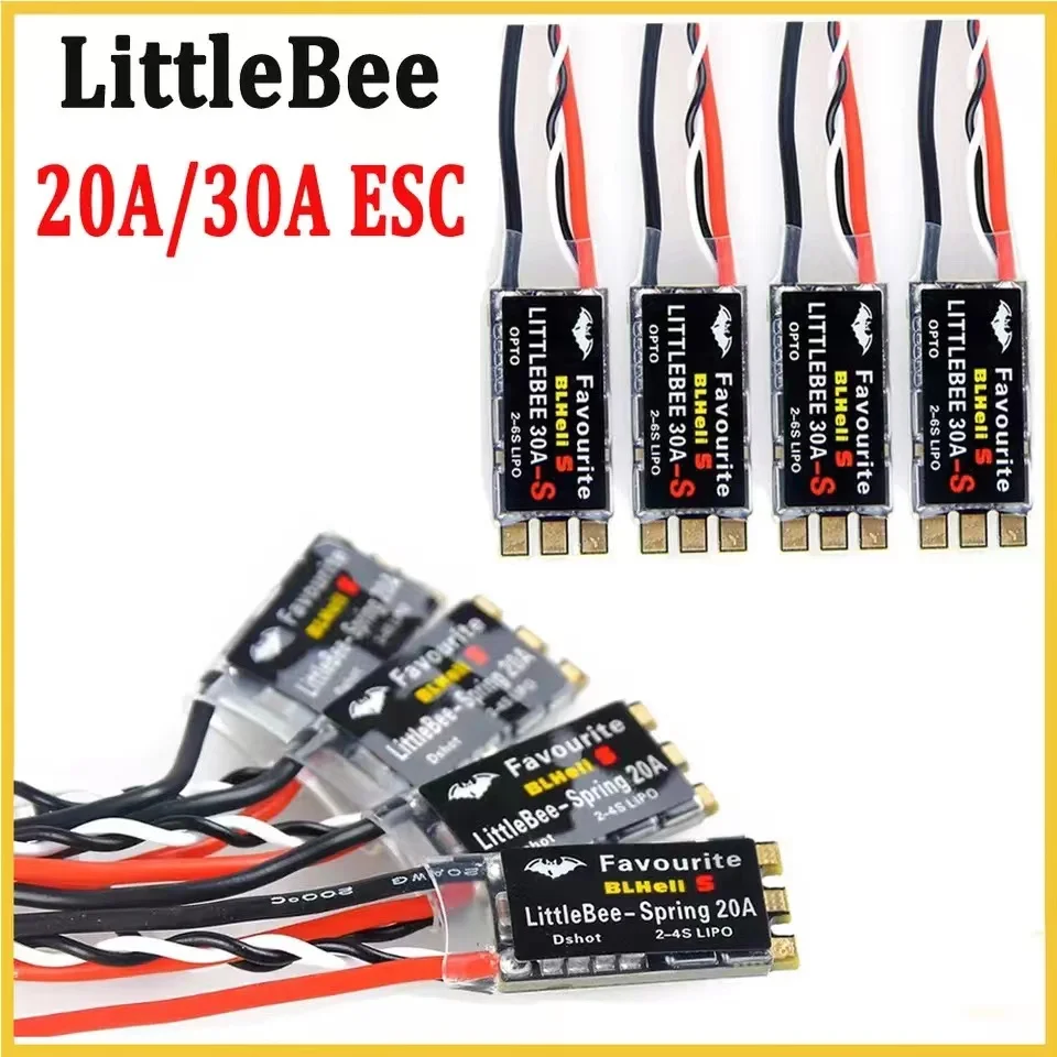 4 Stück LITTLEBEE BLHeli-s FVT Little Bee SPRING 20A / 30A Bürstenloser Regler 2-6S Unterstützt DSHOT Oneshot42 OneShot125 Multicopter Image