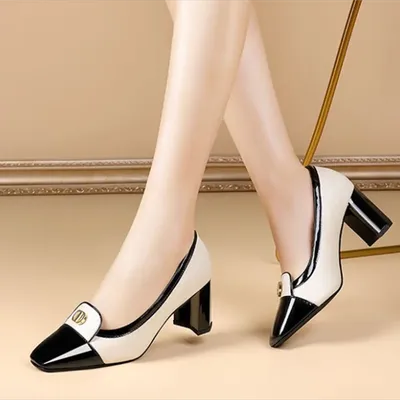 Cresfimix Zapatos De Mujer Frauen Mode Schwarz Slip auf Quadratischen Ferse Pumpt Dame Kühlen