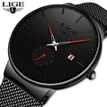 LIGE Quarz Uhr Sport Männer Uhr Top Marke Luxus Berühmte Kleid Mode Uhren Männlich Unisex Ultra