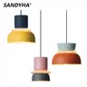 SANDYHA Nordic Macaron Anhänger Lampe Lampara Colgante Techo Sospensione Bunte Bar Wohnzimmer