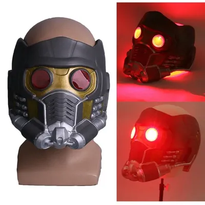 Cosplay Star Lord LED Helm Latex Maske Infinity War Peter Jason Quill LED Maske Superheld Requisiten Image