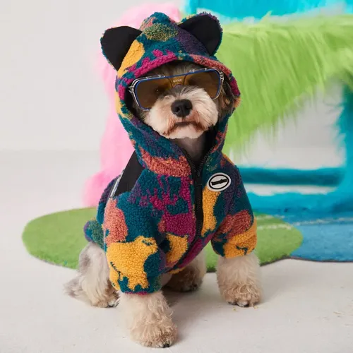 Verdickter Camo-Mantel für Hunde Hunde kleidung Schnauzer Teddybären mittlerer und kleiner Hund