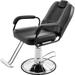 Deluxe Reclining Barber Chair with Heavy-Duty Pump - Black