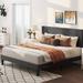 Gizoon Queen/ Full Wingback Platform Bed Frames with Under-bed Storage