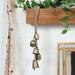 Gold Metal Tibetan Inspired Decorative Cow Bells with 5 Bells on Jute Hanging Rope