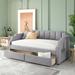 Twin Size Velvet Fabric Upholstered Daybed Frame with 2 Drawers